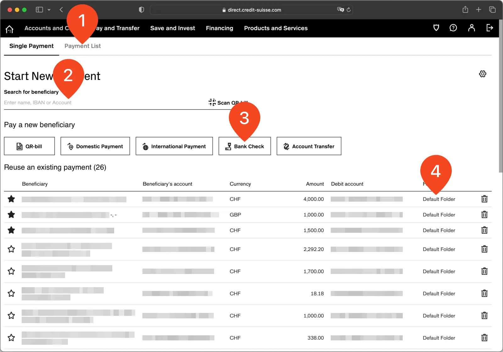 Domestic payment entry new flow